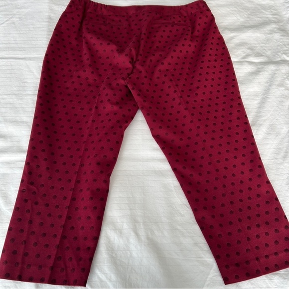 Talbots Pants Burgundy Wine Jacquard Dot Heritage Stretch Plus size 18 W Petite - Picture 5 of 16